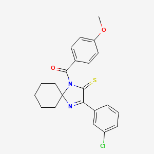 3-(3-Chlorophenyl)-1-(4-methoxybenzoyl)-1,4-diazaspiro[4.5]dec-3-ene-2-thione