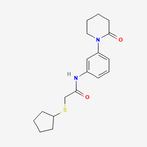 2-(cyclopentylthio)-N-(3-(2-oxopiperidin-1-yl)phenyl)acetamide