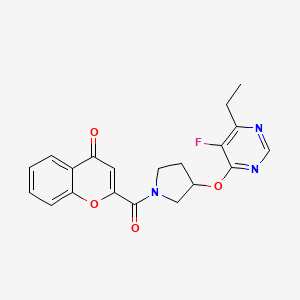 2-(3-((6-ethyl-5-fluoropyrimidin-4-yl)oxy)pyrrolidine-1-carbonyl)-4H-chromen-4-one