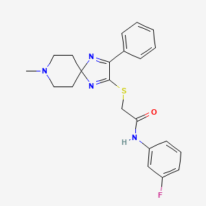 N-(3-fluorophenyl)-2-((8-methyl-3-phenyl-1,4,8-triazaspiro[4.5]deca-1,3-dien-2-yl)thio)acetamide