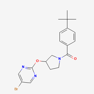 molecular formula C19H22BrN3O2 B2666504 5-Bromo-2-{[1-(4-tert-butylbenzoyl)pyrrolidin-3-yl]oxy}pyrimidine CAS No. 2097898-19-4