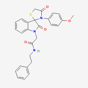 molecular formula C27H25N3O4S B2666505 2-(3'-(4-methoxyphenyl)-2,4'-dioxospiro[indoline-3,2'-thiazolidin]-1-yl)-N-phenethylacetamide CAS No. 894560-52-2