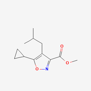 molecular formula C12H17NO3 B2666513 Methyl 5-cyclopropyl-4-(2-methylpropyl)-1,2-oxazole-3-carboxylate CAS No. 2503207-36-9