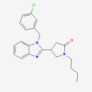 molecular formula C22H24ClN3O B2666520 1-butyl-4-{1-[(3-chlorophenyl)methyl]-1H-1,3-benzodiazol-2-yl}pyrrolidin-2-one CAS No. 912896-62-9