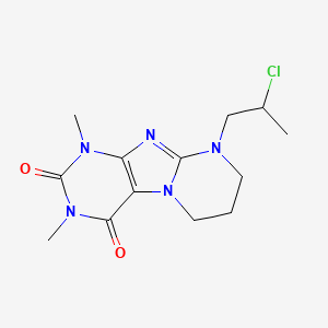 molecular formula C13H18ClN5O2 B2666521 9-(2-Chloropropyl)-1,3-dimethyl-1,2,3,4,6,7,8,9-octahydropyrimido[2,1-f]purine-2,4-dione CAS No. 255731-09-0