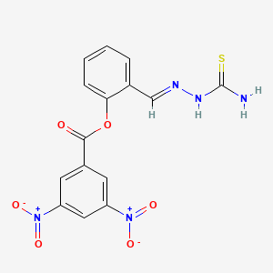 molecular formula C15H11N5O6S B2666529 (E)-2-((2-carbamothioylhydrazono)methyl)phenyl 3,5-dinitrobenzoate CAS No. 403830-00-2