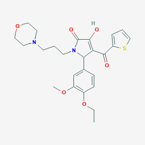 molecular formula C25H30N2O6S B266654 5-(4-ethoxy-3-methoxyphenyl)-3-hydroxy-1-[3-(4-morpholinyl)propyl]-4-(2-thienylcarbonyl)-1,5-dihydro-2H-pyrrol-2-one 