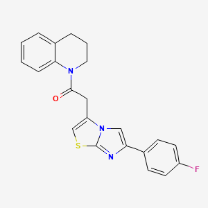 molecular formula C22H18FN3OS B2666541 1-(3,4-二氢喹啉-1(2H)-基)-2-(6-(4-氟苯基)咪唑并[2,1-b]噻唑-3-基)乙酮 CAS No. 897464-58-3