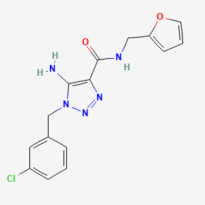 molecular formula C15H14ClN5O2 B2666543 5-氨基-1-[(3-氯苯基)甲基]-N-(呋喃-2-基甲基)噻唑-4-甲酰胺 CAS No. 899981-33-0