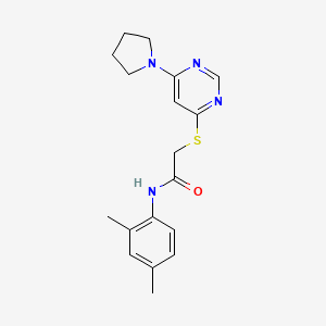 molecular formula C18H22N4OS B2666547 N-(2,4-二甲基苯基)-2-((6-(吡咯啉-1-基)嘧啶-4-基)硫基)乙酰胺 CAS No. 1172243-90-1