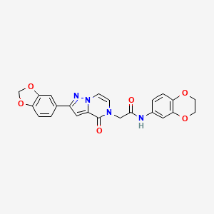2-[2-(1,3-benzodioxol-5-yl)-4-oxopyrazolo[1,5-a]pyrazin-5(4H)-yl]-N-(2,3-dihydro-1,4-benzodioxin-6-yl)acetamide