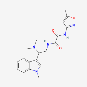 molecular formula C19H23N5O3 B2666553 N1-(2-(二甲胺基)-2-(1-甲基-1H-吲哚-3-基)乙基)-N2-(5-甲基异噁唑-3-基)草酰胺 CAS No. 1091395-03-7