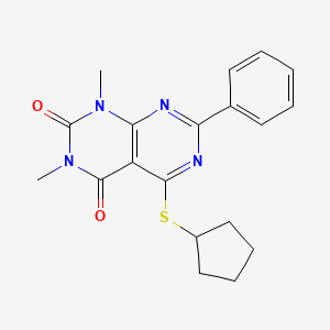 5-(cyclopentylthio)-1,3-dimethyl-7-phenylpyrimido[4,5-d]pyrimidine-2,4(1H,3H)-dione