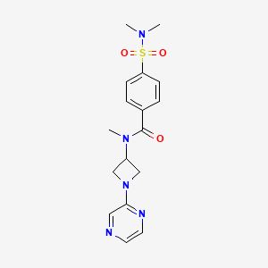 molecular formula C17H21N5O3S B2666556 4-(Dimethylsulfamoyl)-N-methyl-N-(1-pyrazin-2-ylazetidin-3-yl)benzamide CAS No. 2379986-07-7