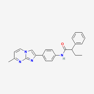 molecular formula C23H22N4O B2666560 N-(4-(7-methylimidazo[1,2-a]pyrimidin-2-yl)phenyl)-2-phenylbutanamide CAS No. 923234-82-6