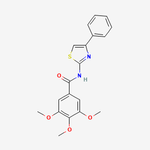 molecular formula C19H18N2O4S B2666565 3,4,5-trimethoxy-N-(4-phenyl-1,3-thiazol-2-yl)benzamide CAS No. 313254-81-8