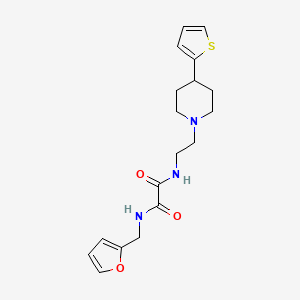molecular formula C18H23N3O3S B2666568 N1-(furan-2-ylmethyl)-N2-(2-(4-(thiophen-2-yl)piperidin-1-yl)ethyl)oxalamide CAS No. 1705838-75-0