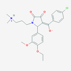 molecular formula C25H29ClN2O5 B266657 (E)-(4-chlorophenyl){1-[3-(dimethylammonio)propyl]-2-(4-ethoxy-3-methoxyphenyl)-4,5-dioxopyrrolidin-3-ylidene}methanolate 