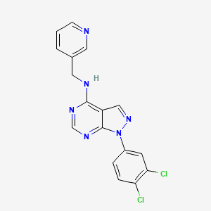 molecular formula C17H12Cl2N6 B2666570 1-(3,4-二氯苯基)-N-(吡啶-3-基甲基)-1H-吡唑并[3,4-d]嘧啶-4-胺 CAS No. 872621-61-9