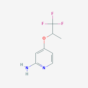 molecular formula C8H9F3N2O B2666572 4-(1,1,1-Trifluoropropan-2-yloxy)pyridin-2-amine CAS No. 1566229-02-4