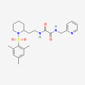 N1-(2-(1-(mesitylsulfonyl)piperidin-2-yl)ethyl)-N2-(pyridin-2-ylmethyl)oxalamide