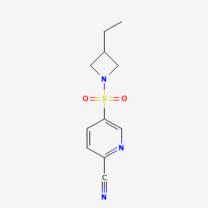 molecular formula C11H13N3O2S B2666576 5-(3-Ethylazetidin-1-yl)sulfonylpyridine-2-carbonitrile CAS No. 2179897-20-0