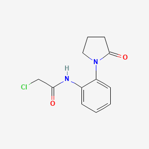molecular formula C12H13ClN2O2 B2666579 2-氯-N-[2-(2-氧代吡咯啉-1-基)苯基]乙酰胺 CAS No. 923226-63-5