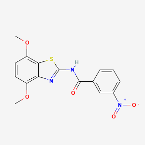 molecular formula C16H13N3O5S B2666580 N-(4,7-dimethoxy-1,3-benzothiazol-2-yl)-3-nitrobenzamide CAS No. 912760-29-3
