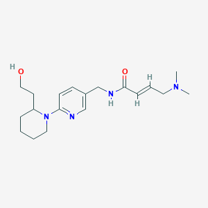 molecular formula C19H30N4O2 B2666585 (E)-4-(Dimethylamino)-N-[[6-[2-(2-hydroxyethyl)piperidin-1-yl]pyridin-3-yl]methyl]but-2-enamide CAS No. 2411329-66-1