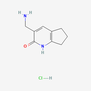 molecular formula C9H13ClN2O B2666591 3-(Aminomethyl)-1,5,6,7-tetrahydrocyclopenta[b]pyridin-2-one;hydrochloride CAS No. 2044902-51-2