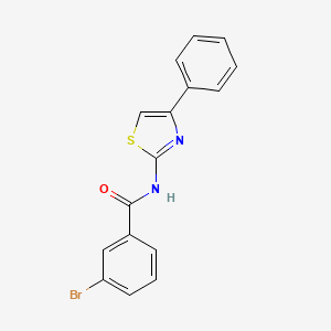 molecular formula C16H11BrN2OS B2666599 (Z)-3-溴-N-(4-苯基噻唑-2(3H)-基亚甲基)苯甲酰胺 CAS No. 313403-66-6