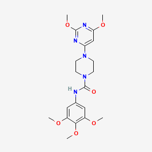 molecular formula C20H27N5O6 B2666604 4-(2,6-dimethoxypyrimidin-4-yl)-N-(3,4,5-trimethoxyphenyl)piperazine-1-carboxamide CAS No. 1021262-68-9