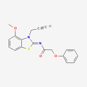 molecular formula C19H16N2O3S B2666611 N-(4-甲氧基-3-丙-2-炔基-1,3-苯并噻唑-2-基亚甲基)-2-苯氧基乙酰胺 CAS No. 868674-96-8
