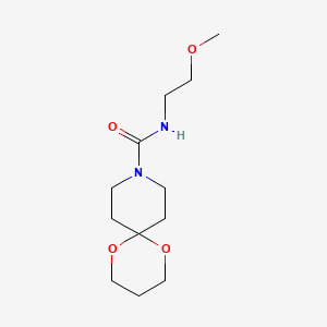 molecular formula C12H22N2O4 B2666613 N-(2-methoxyethyl)-1,5-dioxa-9-azaspiro[5.5]undecane-9-carboxamide CAS No. 1351613-15-4