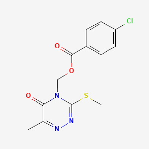(6-Methyl-3-methylsulfanyl-5-oxo-1,2,4-triazin-4-yl)methyl 4-chlorobenzoate