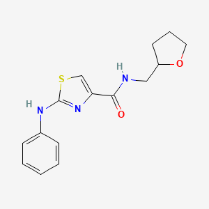 molecular formula C15H17N3O2S B2666615 2-(苯基氨基)-N-((四氢呋喃-2-基)甲基)噻唑-4-羧酰胺 CAS No. 1105228-57-6