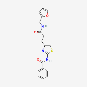 molecular formula C18H17N3O3S B2666624 N-(4-(3-((furan-2-ylmethyl)amino)-3-oxopropyl)thiazol-2-yl)benzamide CAS No. 1021227-36-0