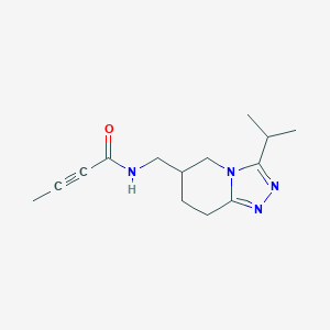 molecular formula C14H20N4O B2666625 N-[(3-Propan-2-yl-5,6,7,8-tetrahydro-[1,2,4]triazolo[4,3-a]pyridin-6-yl)methyl]but-2-ynamide CAS No. 2411295-45-7