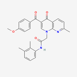 molecular formula C27H25N3O4 B2666629 N-(2,3-dimethylphenyl)-2-(3-(4-methoxybenzoyl)-7-methyl-4-oxo-1,8-naphthyridin-1(4H)-yl)acetamide CAS No. 894910-40-8