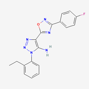 molecular formula C18H15FN6O B2666635 1-(2-ethylphenyl)-4-[3-(4-fluorophenyl)-1,2,4-oxadiazol-5-yl]-1H-1,2,3-triazol-5-amine CAS No. 899950-04-0