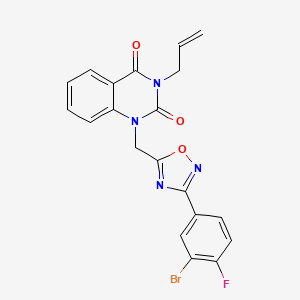 molecular formula C20H14BrFN4O3 B2666650 3-allyl-1-((3-(3-bromo-4-fluorophenyl)-1,2,4-oxadiazol-5-yl)methyl)quinazoline-2,4(1H,3H)-dione CAS No. 1207020-14-1