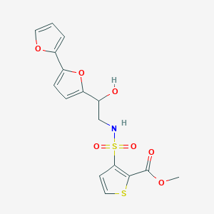 molecular formula C16H15NO7S2 B2666653 Methyl 3-[(2-{[2,2'-bifuran]-5-yl}-2-hydroxyethyl)sulfamoyl]thiophene-2-carboxylate CAS No. 2320930-20-7