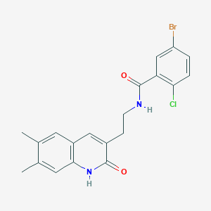 5-bromo-2-chloro-N-[2-(6,7-dimethyl-2-oxo-1H-quinolin-3-yl)ethyl]benzamide