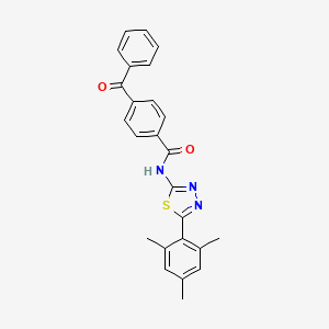 molecular formula C25H21N3O2S B2666658 4-benzoyl-N-[5-(2,4,6-trimethylphenyl)-1,3,4-thiadiazol-2-yl]benzamide CAS No. 391227-58-0