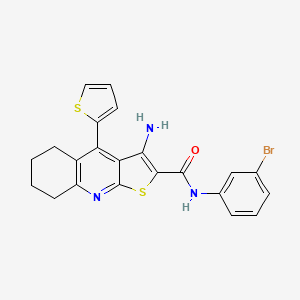 3-amino-N-(3-bromophenyl)-4-(thiophen-2-yl)-5,6,7,8-tetrahydrothieno[2,3-b]quinoline-2-carboxamide