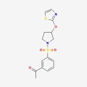 1-(3-((3-(Thiazol-2-yloxy)pyrrolidin-1-yl)sulfonyl)phenyl)ethanone