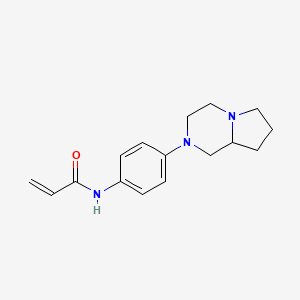 molecular formula C16H21N3O B2666680 N-[4-(3,4,6,7,8,8a-Hexahydro-1H-pyrrolo[1,2-a]pyrazin-2-yl)phenyl]prop-2-enamide CAS No. 2361639-39-4