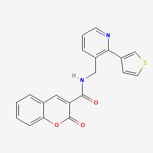 2-oxo-N-((2-(thiophen-3-yl)pyridin-3-yl)methyl)-2H-chromene-3-carboxamide