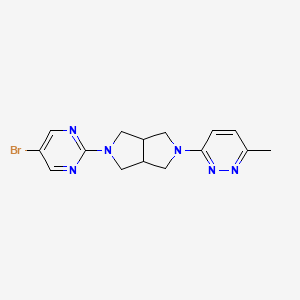 molecular formula C15H17BrN6 B2666686 5-(5-Bromopyrimidin-2-yl)-2-(6-methylpyridazin-3-yl)-1,3,3a,4,6,6a-hexahydropyrrolo[3,4-c]pyrrole CAS No. 2415603-93-7