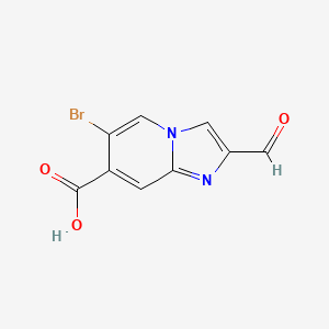 molecular formula C9H5BrN2O3 B2666687 6-Bromo-2-formylimidazo[1,2-a]pyridine-7-carboxylic acid CAS No. 1784291-82-2